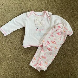 My first Easter pink bunny set - long sleeve + leggings - size 3-6MO EUC